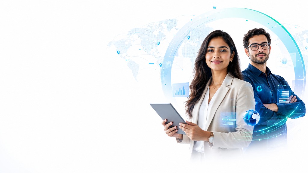 GlobeSoft digital professionals with global technology graphics